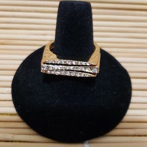 Gold & Rhinestone Stackable Rings.